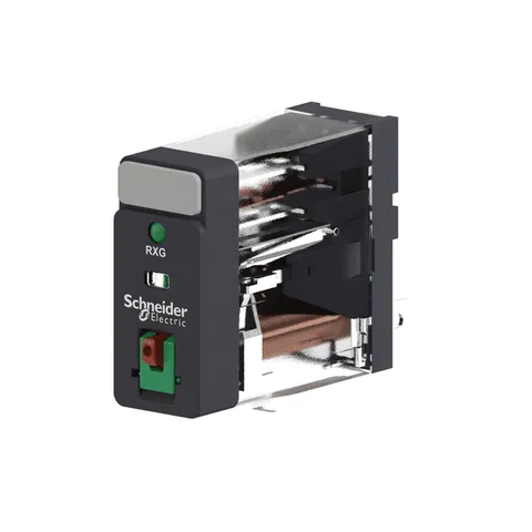 Schneider Electric RXG12ED interface plug-in relay, 10A, 1CO, with LED, lockable test button, 48V DC — Contactors & Relays