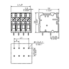 Weidmuller 1786070000 TOP4GS9/90 6.35 Terminal Block — Bornas de conexión / regletas