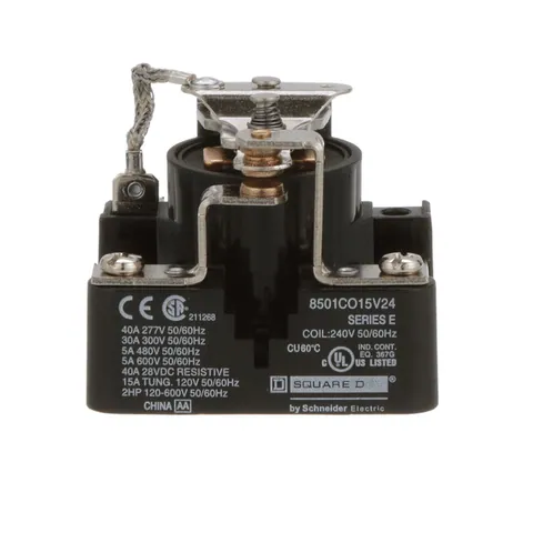 Schneider Electric 8501CO15V24 Power Relay, Type C, 2 HP, 30A resistive at 300 VAC, SPDT, 1 normally open and 1 normally closed contact, 240 VAC coil — Accesorios generales