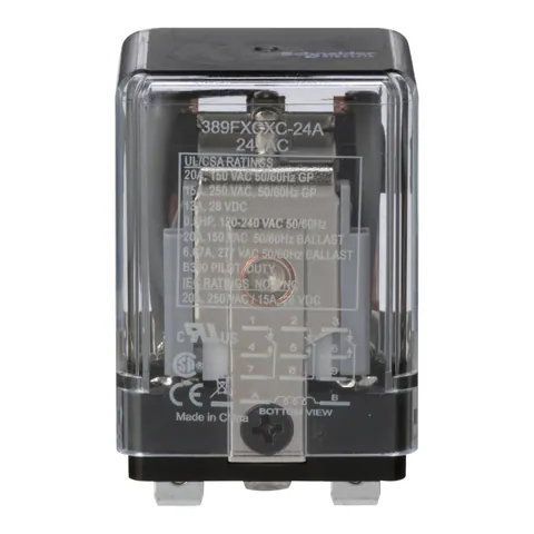 Schneider Electric 389FXCXC-24A Power relay, SE Relays, 3PDT, 20A, 24 VAC, plug-in socket cover — Akcesoria ogólne