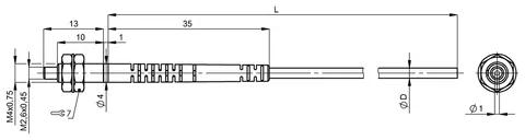 Balluff BFO005M Cylindrical plastic fibers with straight and angled optics — General Accessories