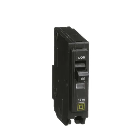 Schneider Electric QO160 Mini Thermal Magnetic Circuit Breaker, 60A, 1 Pole, 120/240VAC, 10kA, Plug In Mount — General Accessories