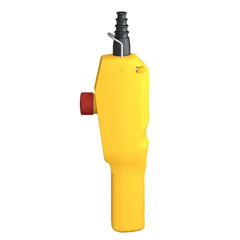 Schneider Electric XACA2173 Pendant control station, Harmony XAC, plastic, yellow, pistol grip, 2 booted push buttons with 2NO, 1 emergency stop NC — General Accessories