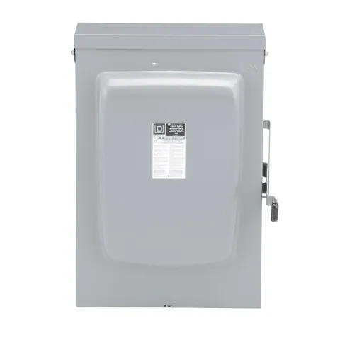 Schneider Electric D325NR Safety switch, general duty, fusible, 400A, 3 pole, 125hp, 240VAC, NEMA 3R, neutral factory installed — Akcesoria ogólne