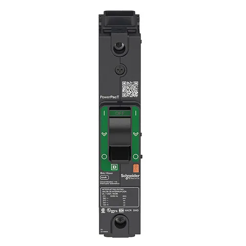 Schneider Electric BGF16060 Circuit breaker, PowerPacT B, 60A, 1 pole, 600Y/347VAC, 18kA, terminal nut, thermal magnetic, 80% — PLCs