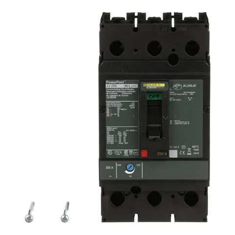 Schneider Electric JJL36250 PowerPacT J-Frame Circuit Breaker, 250A, 3 Pole, 600VAC, 25kA, Lugs, Thermal Magnetic, 80% — Accessori generali
