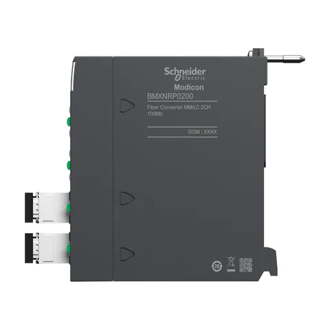 Schneider Electric BMXNRP0200 fiber converter module, Modicon X80, multimode — PLCs
