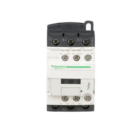 Schneider Electric LC1D18U7 IEC contactor, TeSys Deca, nonreversing, 18A, 10HP at 480VAC, up to 100kA SCCR, 3 phase, 3 NO, 240VAC 50/60Hz coil, open — Electrónica y PCB