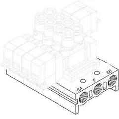 SMC SS5Y5-20-08-00F SS5Y5, 5000 Series, Bar Stock Manifold, Individual Wiring, SS5Y5-20-08-00F — General Accessories
