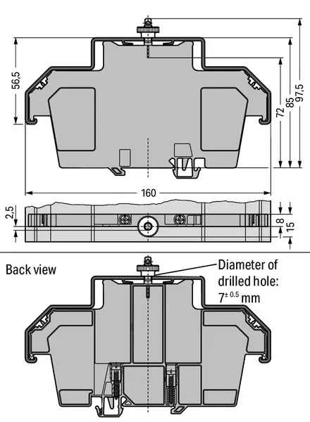 Wago 709-154 Cover; Type 2; suitable for cover carrier, type 2; 1 m long; transparent — Terminal Blocks