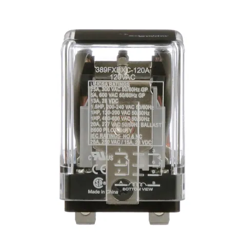 Schneider Electric 389FXBXC-120A Power relay, SE Relays, DPDT, 25A, 120 VAC, plug-in socket cover — Akcesoria ogólne