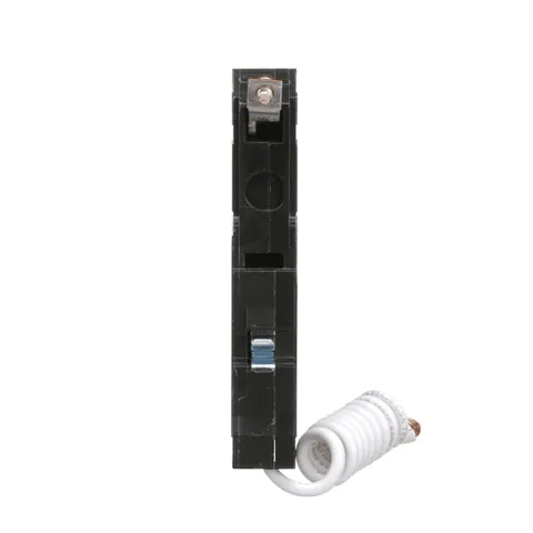 Schneider Electric QOB120VHGFI Mini circuit breaker, QO, 20A, 1 pole, 120VAC, 22kA, 6mA grd fault A, pigtail, bolt on mount — Accesorios generales