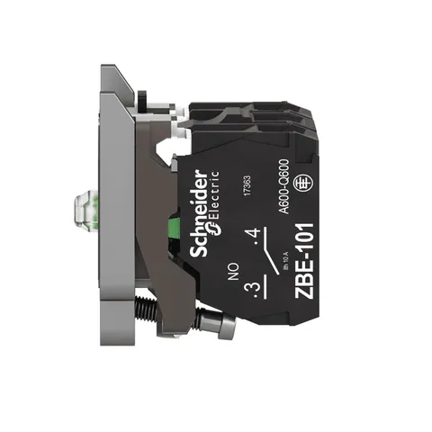 Schneider Electric ZB4BW0B15 Complete body contact assembly and light block, Harmony XB4, metal, universal LED, body fixing collar, 1NO + 1NC, 24V AC DC — Accesorios generales