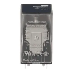 Schneider Electric 782XBXCT-24D Power relay, SE Relays, 15A, DPDT, 24 VDC, clear cover, Faston terminlas — Akcesoria ogólne