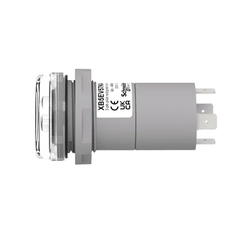 Schneider Electric XB5EV57K4 Monolithic pilot light, Harmony XB5, 3 phases Voltage, indicator with 3 LED, red, green, yellow, 400V AC — General Accessories
