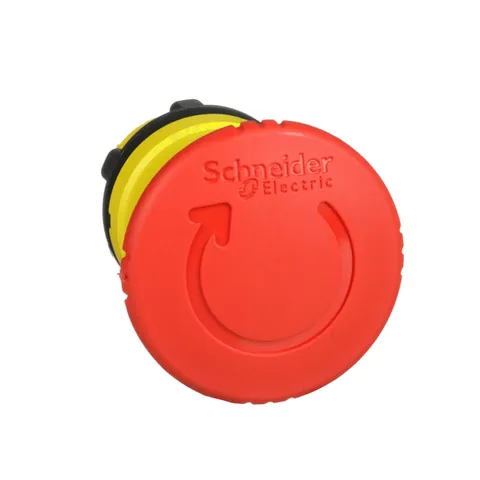 Schneider Electric ZB4BS844 Harmony, 22mm Push Button, emergency stop head, trigger and latching turn release, red, 40 mm mushroom, unmarked — Switches & Modular Apparatus