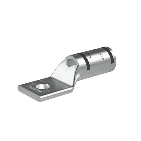 Panduit LCA1/0-14-X Compression Lug, 1/0, Tin-Plated Copper, Straight, One 1/4" Stud, PK10 — Industrial Cables & Wires