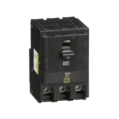 Schneider Electric QO380 Mini circuit breaker, QO, 80A, 3 pole, 120/240VAC, 10kA, plug in mount — General Accessories
