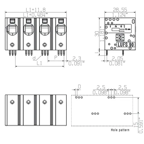 Weidmuller 2500580000 Printed Circuit Board Terminal 15.00 mm 4 Poles 90° — Connectors & Plugs