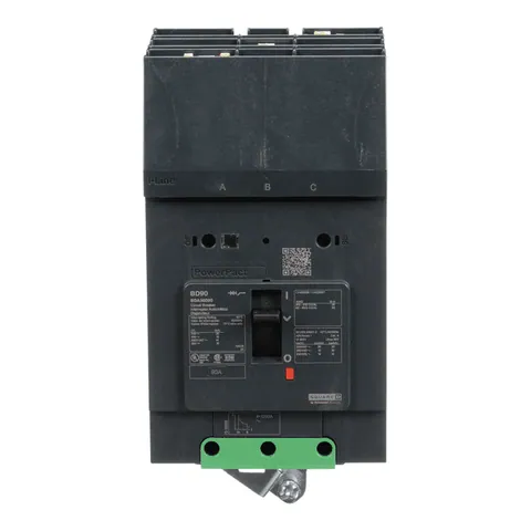 Schneider Electric BDA36090 Circuit breaker, PowerPacT B, 90A, 3 pole, 600Y/347VAC, 14kA, I-Line, thermal magnetic, 80%, ABC — General Accessories