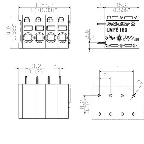 Weidmuller 1331470000 LMFS 5.08/05/180 3.5SN OR BX — Accessori generali