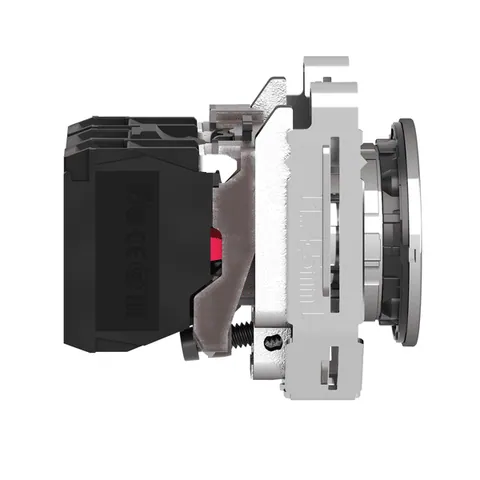 Schneider Electric XB4FW34M5 Illuminated push button, Harmony XB4, metal, red flush mounted, 30mm, universal LED, plain lens, 1NO + 1NC, 230V AC — Interruttori e apparecchiature modulari