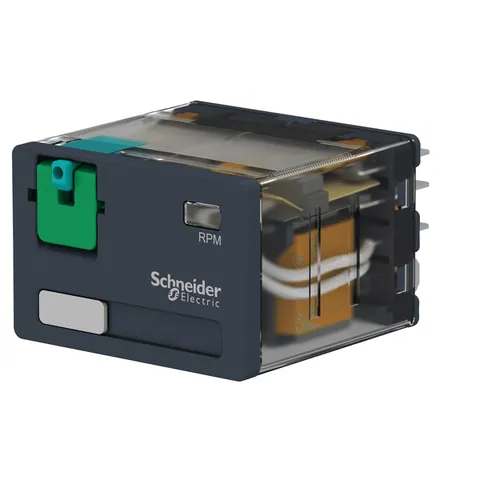 Schneider Electric RPM41BD plug-in relay, Harmony electromechanical relays, 15A, 4CO, lockable test button, 24V DC — Styczniki i przekaźniki