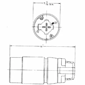 Hubbell HBL21414B 3P 4W Locking Connector — General Accessories