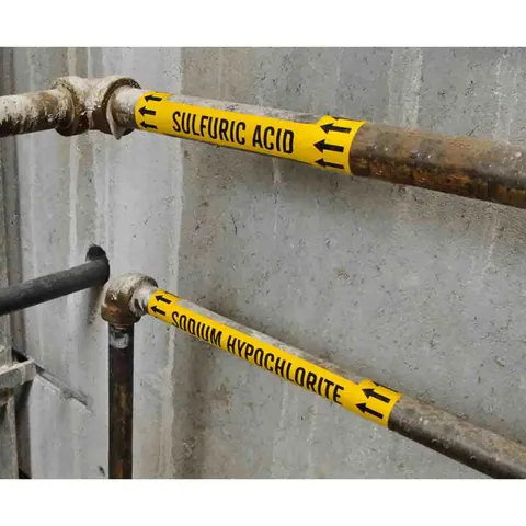 Brady Corporation 93371 Self-Adhesive Pipe Marker: POTABLE WATER, 2.25" H x 2.75" W, Card of 3 Each, Fits Pipes 0.75" Dia. or Smaller — General Accessories