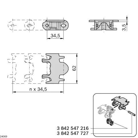 3842546000 Bosch Rexroth, Catene e catene a rulli