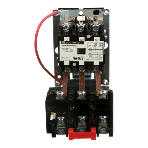 Schneider Electric 8911DPSO33V02 NEMA starter, Definite Purpose, 30A, 20HP at 600VAC, 3 phase, 3 pole, melting alloy, 120VAC coil, open — Accesorios generales
