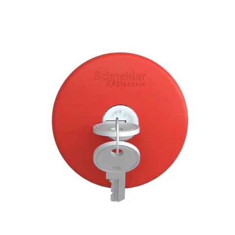 Schneider Electric ZB4BS964 Emergency stop head, Harmony XB4, switching off, metal, red mushroom 60mm, 22mm, trigger latching key release — Allgemeines Zubehör