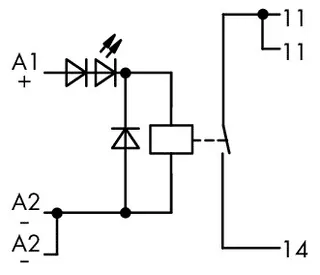 Wago 286-376 Relay module; Nominal input voltage: 24 VDC; 1 make contact; Limiting continuous current: 5 A; for switching higher DC loads; Red status indicator; Module width: 15 mm; gray — Contactors & Relays