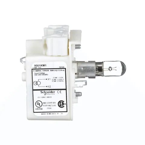 Schneider Electric 9001KM1 30mm Push Button, Types K, SK or KX, light module, transformer, 110/120 VAC — General Accessories