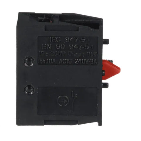 Schneider Electric ZB2BE102 Harmony, 22mm Push Button, add on contact block, 1 NC, screw clamp terminal — General Accessories