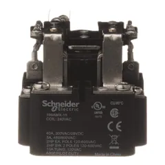 Schneider Electric 199AMX-15 Power relay, SE Relays, DPDT, 40A, 240 VAC, auxiliary switch, open type — Accessori generali