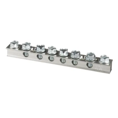 Panduit UGB2/0-414-6 StructuredGround™ UGB2/0-414-6 Universal Grd Bar, Silver, Cu, Tin-Plated, 6" L — Connectors & Plugs