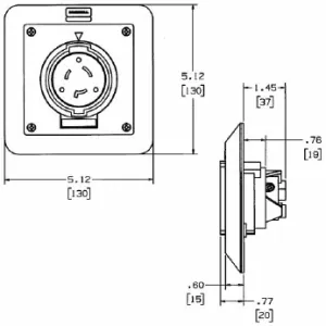 Hubbell HBL2430SR2 Safety-Shroud Receptacle 20A 3-Phase Delta 480V AC L16-20R — Industrial Cables & Wires