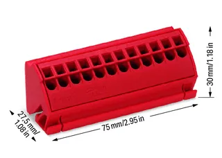 Wago 812-103 Busbar terminal block; for (10 x 3) mm busbars; without push-buttons; Push-in CAGE CLAMP®; 4,00 mm²; red — General Accessories