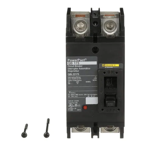 Schneider Electric QBL22175 Circuit breaker, PowerPacT Q, 175A, 2 pole, 240VAC, 10kA, lugs, thermal magnetic, 80% — Accessori generali