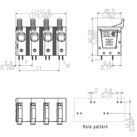 Weidmuller 2492010000 15.00 mm PCB Terminal Block 3 Poles 90° 5.0SN BK BX — Accessori generali