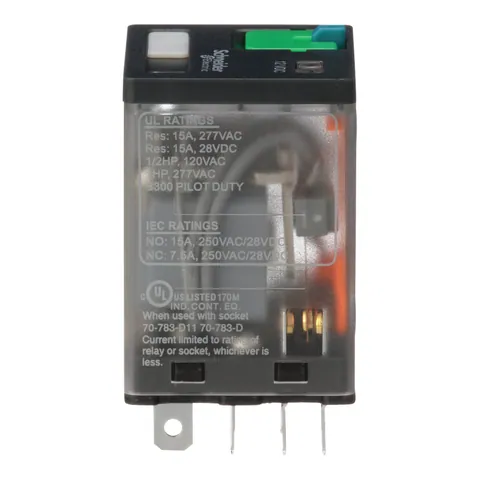 Schneider Electric 783XCXM4L-12D Power relay, SE Relays, 15A, 3PDT, 12 VDC, cover with locking push button and LED — Akcesoria ogólne