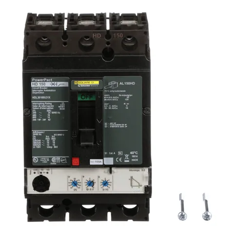 Schneider Electric HDL36100U31X Circuit breaker, PowerPacT H, 100A, 3 pole, 600VAC, 14kA, lugs, Micrologic 3.2, 80% — Accesorios generales