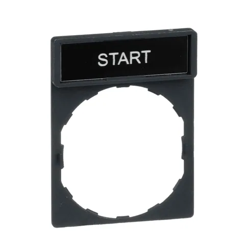 Schneider Electric ZBY2303 Harmony, 22mm Push Button, legend holder 30 x 40 mm, with legend 8 x 27 mm, marked START — General Accessories