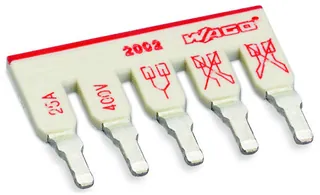 Wago 2002-475 TOPJOB®S staggered jumper; for 2002 and 2003 series; insulated; 5-way; light-gray — Terminal Blocks