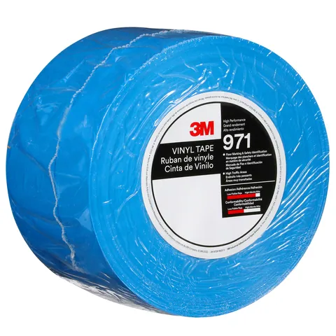 3M 7100254036 Durable Floor Marking Tape 971, Blue, 4 in x 36 yd, 17 mil, 3 Rolls/Case, Individually Wrapped Conveniently Packaged — General Accessories
