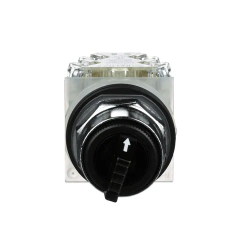 Schneider Electric 9001KS43BH13 30mm Push Button, Type K, selector switch, 3 position, C cam, black knob, 1NO and 1NC — General Accessories