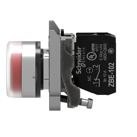 Schneider Electric XB4BP42 Harmony XB4 Metal Projecting Push Button, Red, 22mm Spring Return — Switches & Modular Apparatus