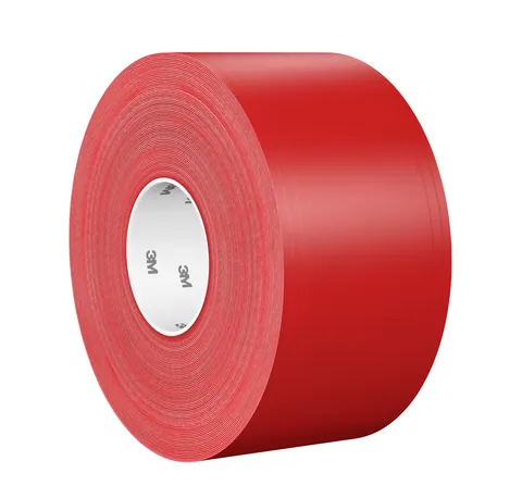 3M 7100259700 Durable Floor Marking Tape 971, Red, 4 in x 36 yd, 17 mil, 3 Rolls/Case, Individually Wrapped Conveniently Packaged — General Accessories