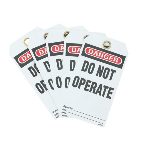 Panduit PVT-41 Identification Tag, Vinyl, White/Black, 5.75"x3", PK1 — General Accessories